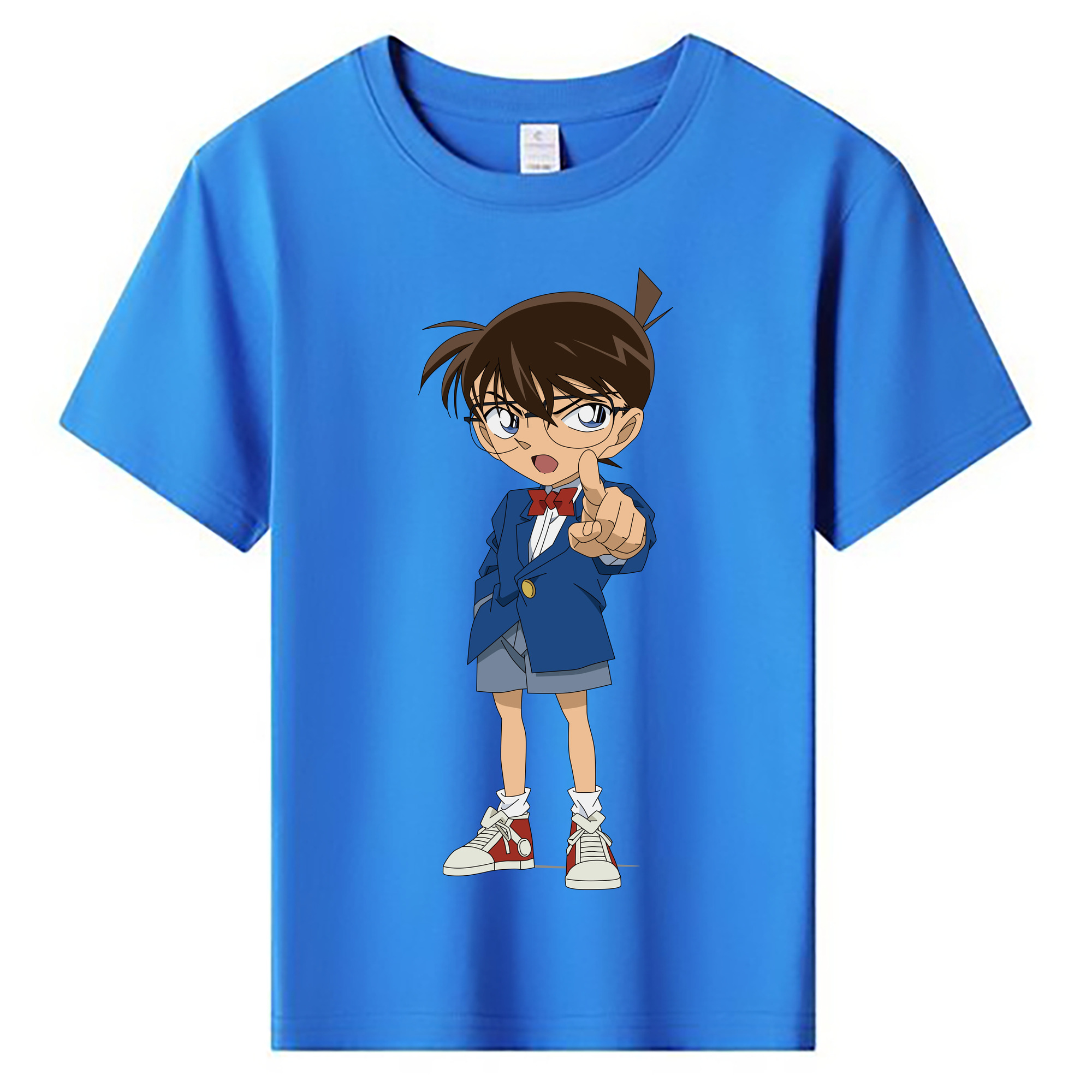 （画像用） 名探偵コナン 江戸川 コナン Detective Conan Conan Edogawa 綿100％キッズTシャツ（フロントプリント）